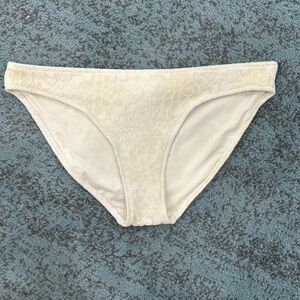 Aerie Cream Eyelet Lace Bikini Bottom Swimsuit.  Sz L